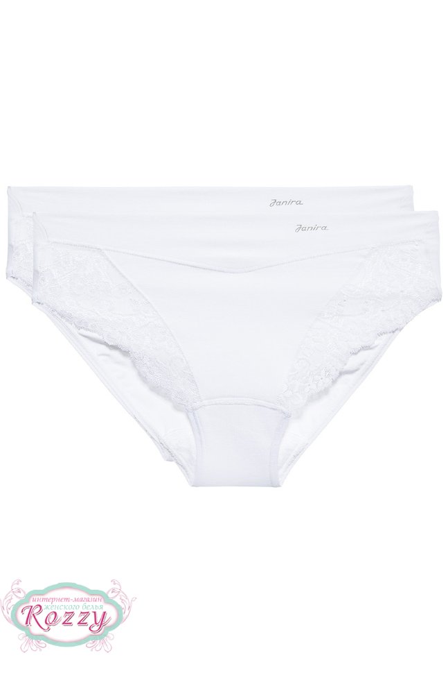 Трусы классика хлопковые Janira Maxi 31645 (31397) (2шт.) белый, ванильный, песочный, черный