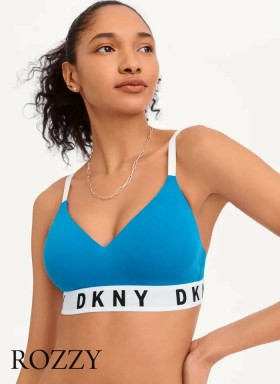 Бюстгальтер бескаркасный хлопковый DKNY Cozy Boyfriend DK4518 синий