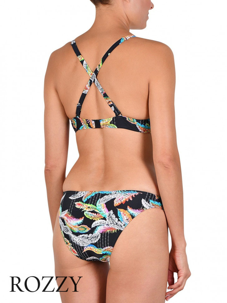 Купальник раздельный пуш-ап Naturana 72558 черный набивной Ф