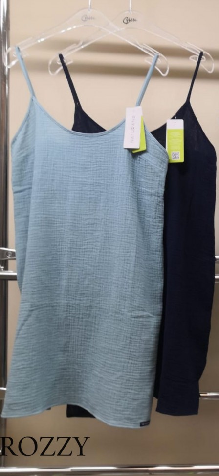 Сорочка хлопковая Naturana Summer Break 43031 серо-голубой Ф