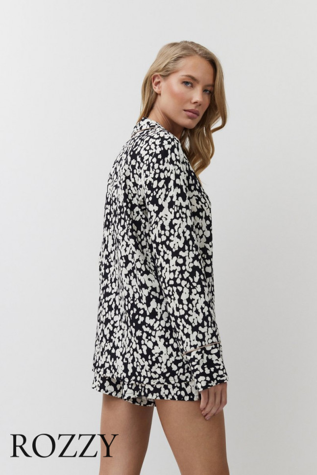 Пижама вискозная Aruelle Solene черный/молочный