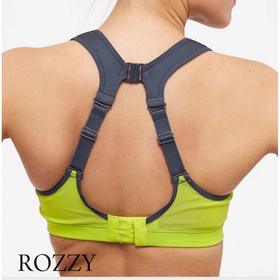 Бюстгальтер спортивный бескаркасный Shock Absorber S02Y3 серый/лайм