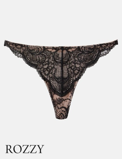 Трусы стринги Esotiq Tulia 39935 черно-бежевый