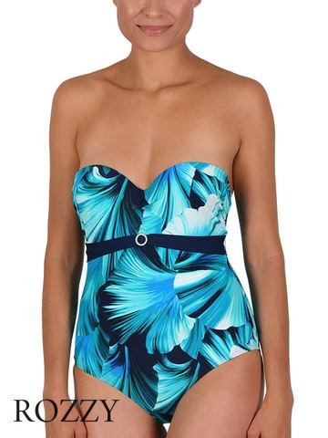 Купальник слитный Naturana 73249 синий набивной Ф