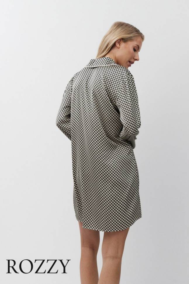 Сорочка атласная Aruelle Romie черный/бежевый