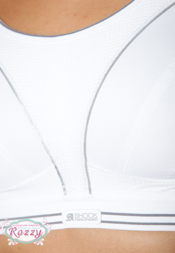 Бюстгальтер спортивный без косточек Shock Absorber S5044 белый/серебро