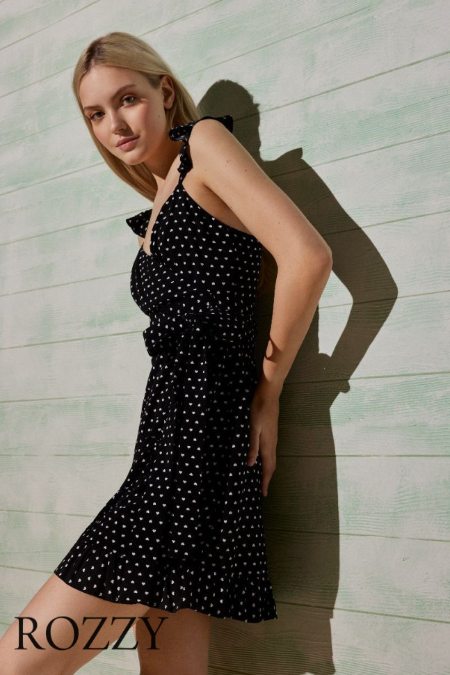 Платье пляжное вискозное Ysabel Mora 85908 черный/белый