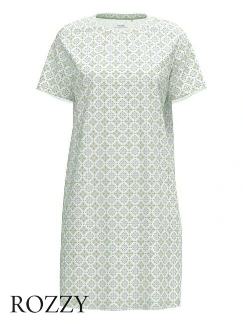 Сорочка хлопковая Calida Ornament Nights 30096 салатовый