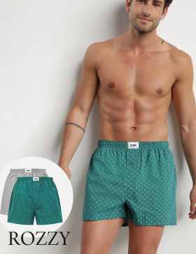 Трусы боксеры мужские DIM 0DI6 зеленый/серый (уп.2шт.)