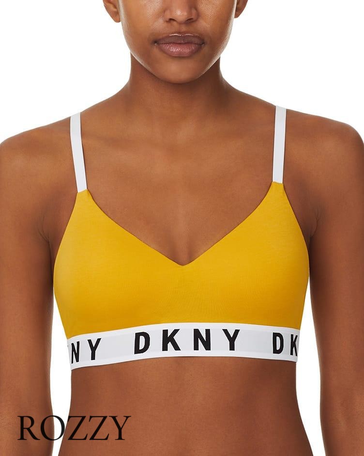 Бюстгальтер-топ без косточек хлопковый DKNY Cozy Boyfriend DK4518 желтый