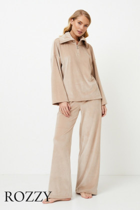 Костюм домашний велюровый Aruelle Quinn латте