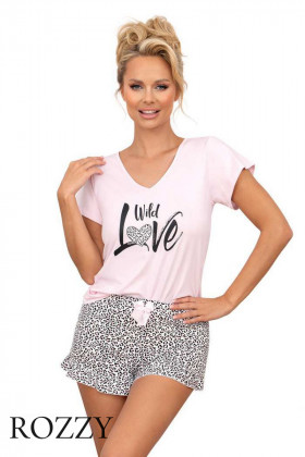 Пижама хлопковая Donna Pantera 1/2 светло-розовый/черный