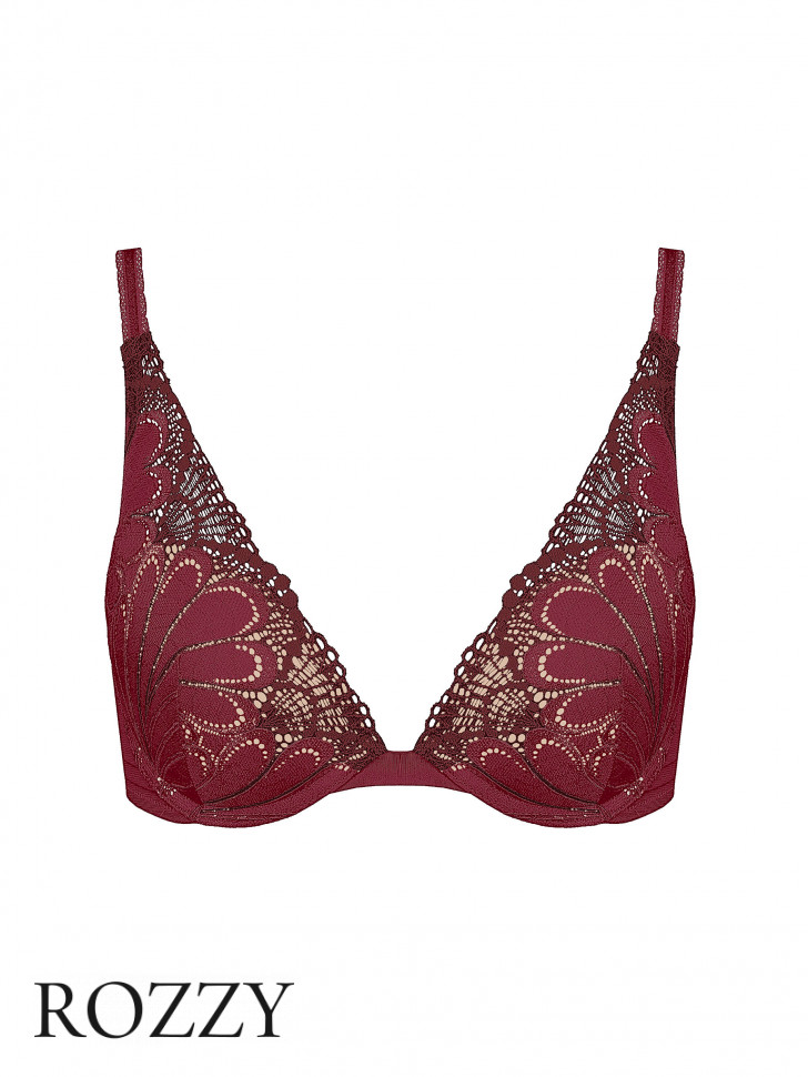 Бюстгальтер планж пуш-ап Wonderbra Rifined Glamour W02LN вишня/золото