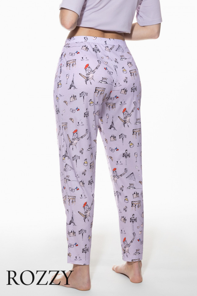 Брюки домашние хлопковые Mey France Sensation 1220073 серо-сиреневый