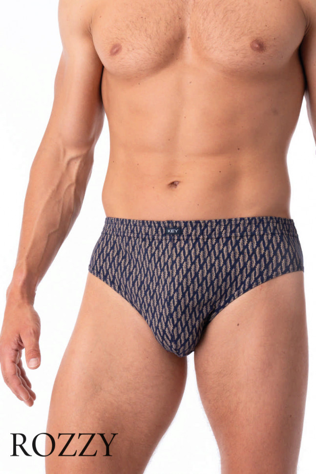 Трусы слипы мужские Key MPC 821 синий/бежевый (уп.2шт.)