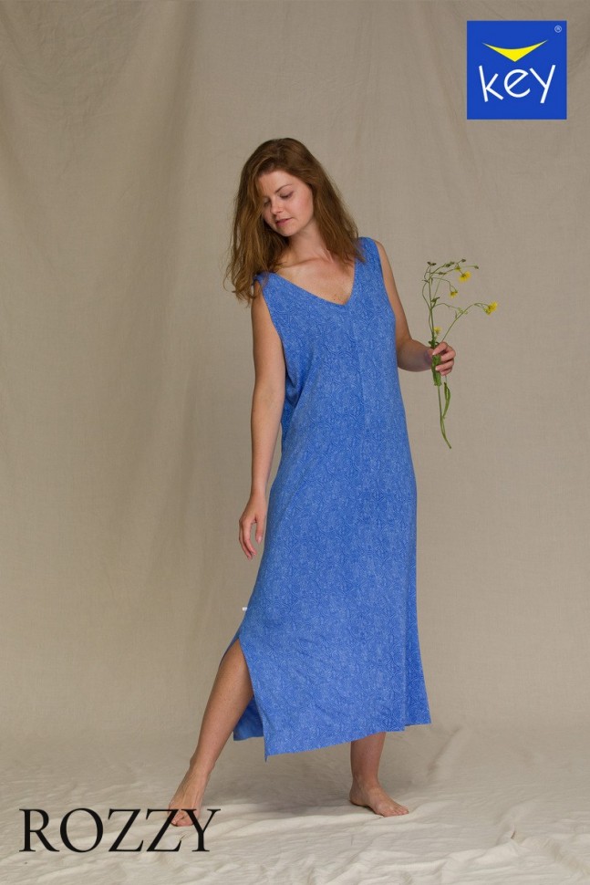 Платье домашнее вискозное Key LND 916 1 A21 синий
