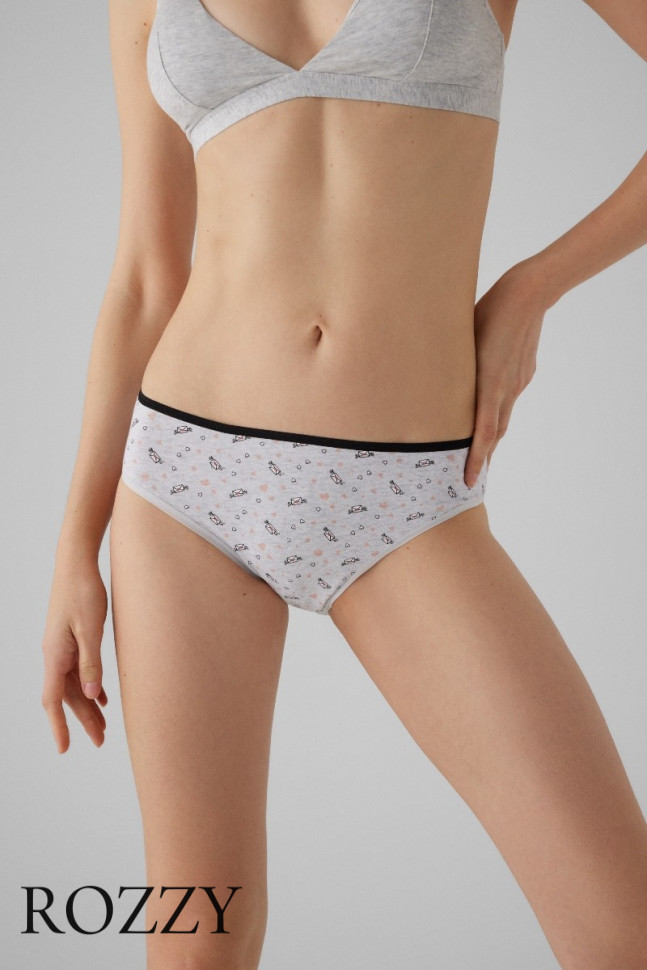 Трусы слипы хлопковые Ysabel Mora 19431 светло-серый/экрю (уп.2шт.)