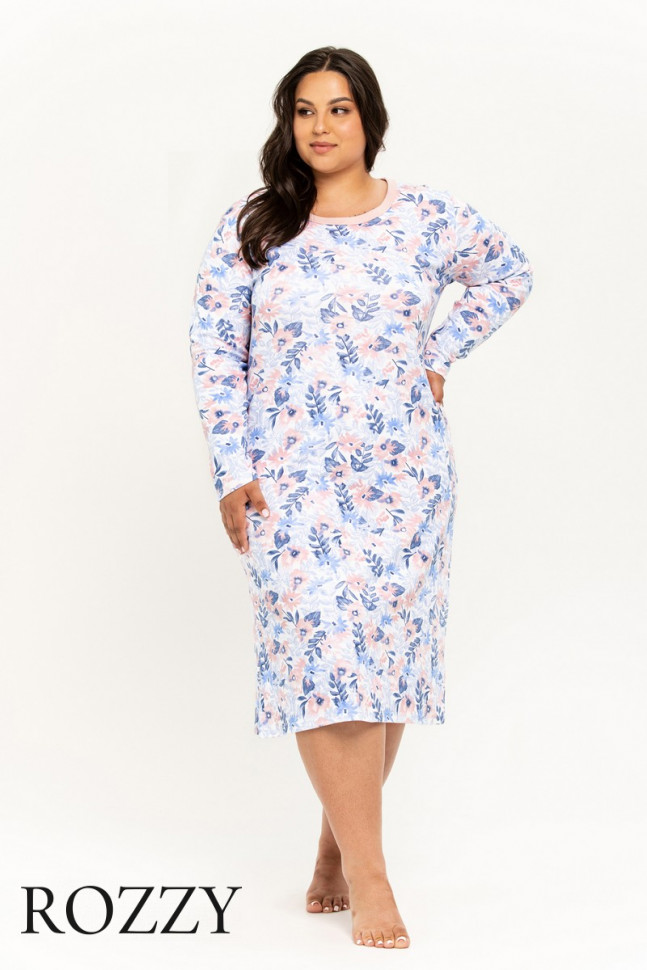 Сорочка хлопковая Taro Ginny Maxi 3238/3261 голубой