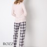 Пижама фланелевая Aruelle Noa белый/розовый/серый