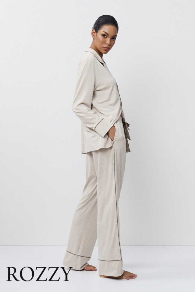 Пижама вискозная Aruelle Karine светло-бежевый