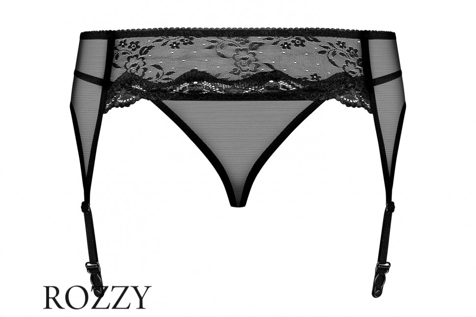 Пояс для чулок + стринги Obsessive Charms Garter Belt черный