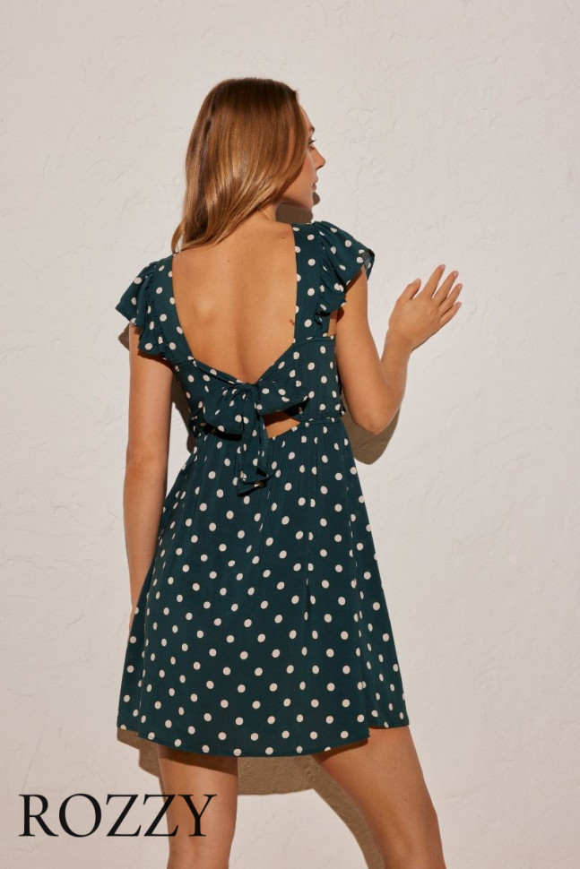 Платье пляжное вискозное Ysabel Mora 85955 темно-зеленый/белый