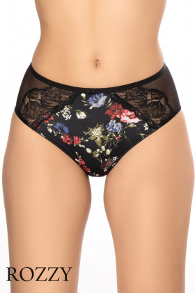 Трусы классика обрезные Conturelle Midnight Flowers 813850 черный