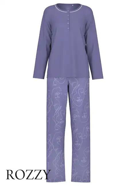Пижама хлопковая Calida Night Lovers 43729 фиолетовый
