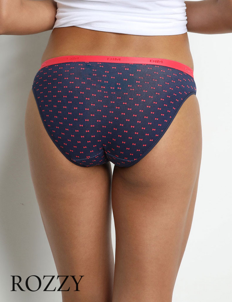 Трусы слипы хлопковые DIM Les Pockets Cotton 4C17 розы (уп.3шт.)