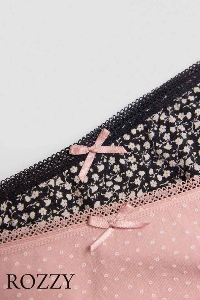 Трусы слипы хлопковые Ysabel Mora 19019 светло-розовый/черный (уп.2шт.)