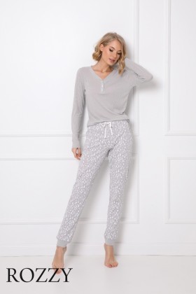 Пижама с брюками хлопковая Aruelle Arianne светло-серый