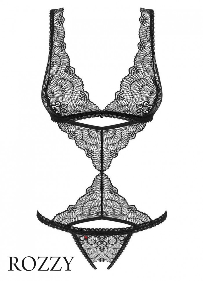 Боди Obsessive Firella Teddy черный