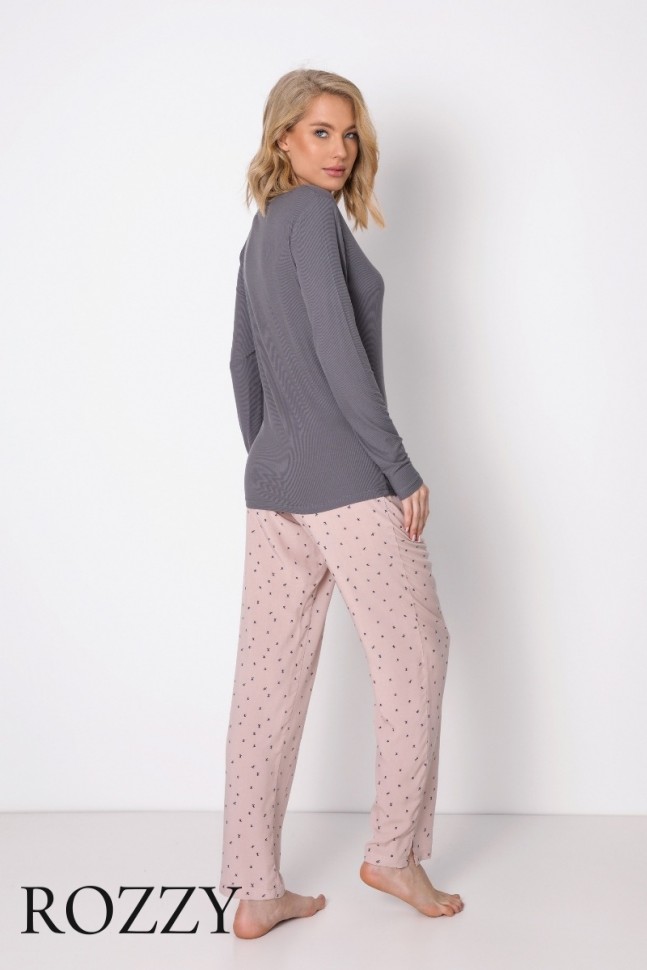 Пижама вискозная Aruelle Judy розовый/графит