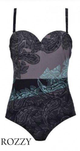 Купальник слитный Naturana 73404 черно-коричневый Ф