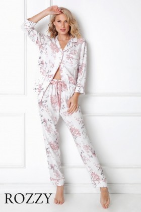 Пижама вискозная Aruelle Daphne бело-розовый