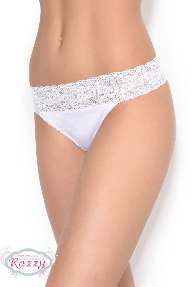 Трусы стринги хлопковые Cote Coton 48100 белый, ванильный, телесный, бежевый, черный