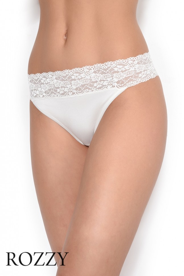 Трусы стринги хлопковые Cote Coton 48100 белый, ванильный, телесный, бежевый, черный