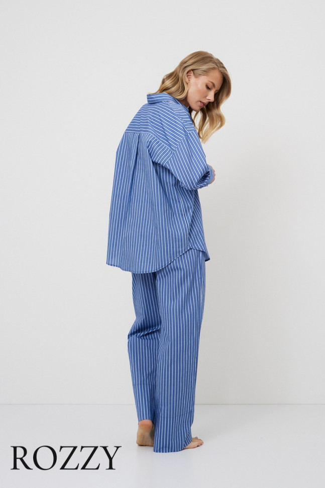 Пижама хлопковая Aruelle Lavinia Set синий