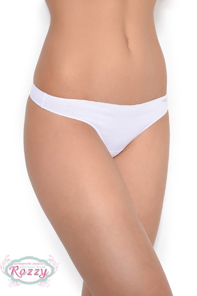 Трусы стринги хлопковые Cote Coton 47100 белый, кремовый, телесный, черный