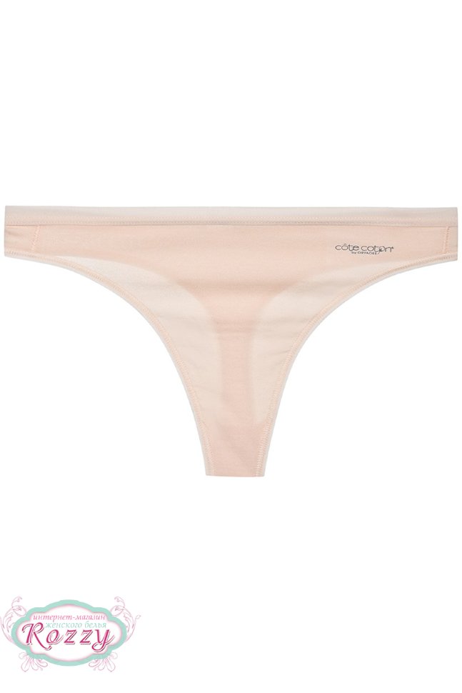 Трусы стринги хлопковые Cote Coton 40100 белый, бежевый, черный