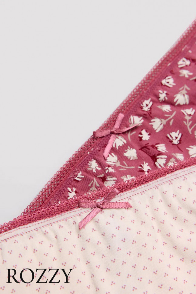 Трусы бикини хлопковые Ysabel Mora 19020 светло-розовый/амарант (уп.2шт.)