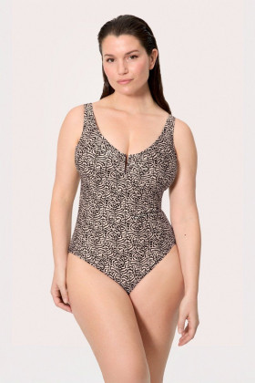 Купальник слитный корректирующий Ysabel Mora Coast 83295 черный/бежевый