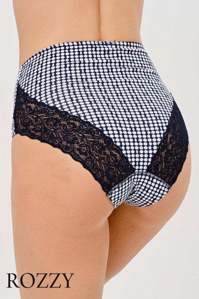 Трусы макси хлопковые Cote Coton 420305 синий/принт