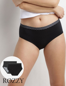 Трусы шорты DIM Oh My Dim’s 06W7 черный горох/черный (уп.2шт.)