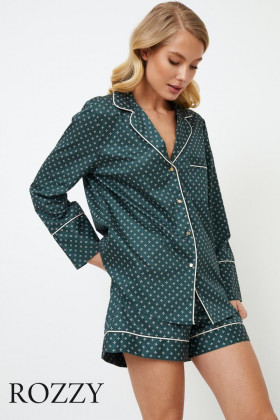 Пижама хлопковая Aruelle Genny зеленый