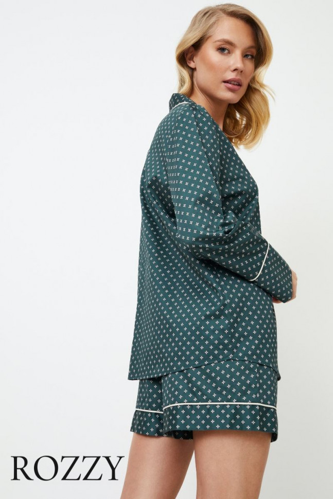 Пижама хлопковая Aruelle Genny зеленый