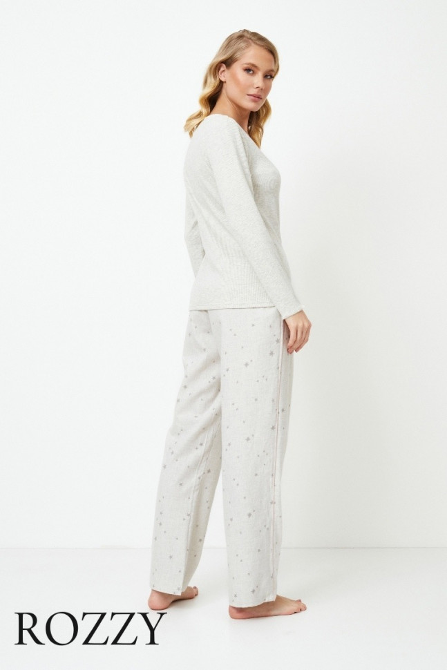 Пижама фланелевая Aruelle Doreen светло-серый