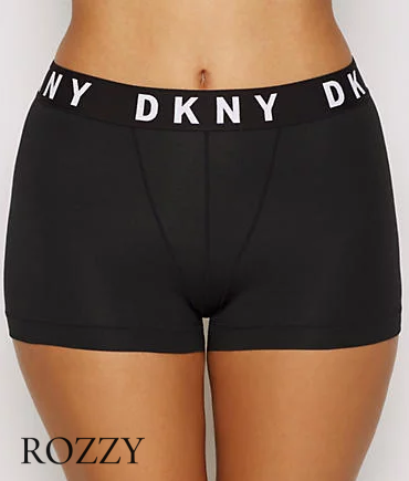Трусы шорты хлопковые DKNY Cozy Boyfriend DK4515 черный-белый