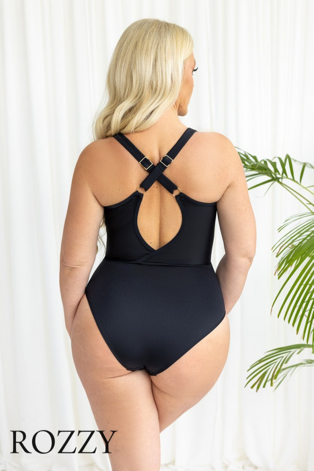 Купальник слитный Kris Line Barbados черный/фуксия