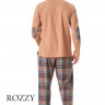 Пижама мужская Key MNS 421 B23 коричневый/голубой 